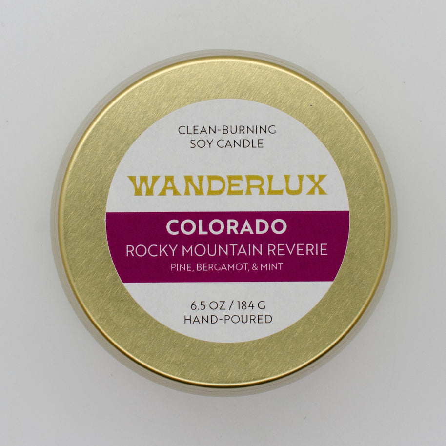 Wanderlux Colorado Rocky Mountain Reverie 6.5 Ounce Soy Candle