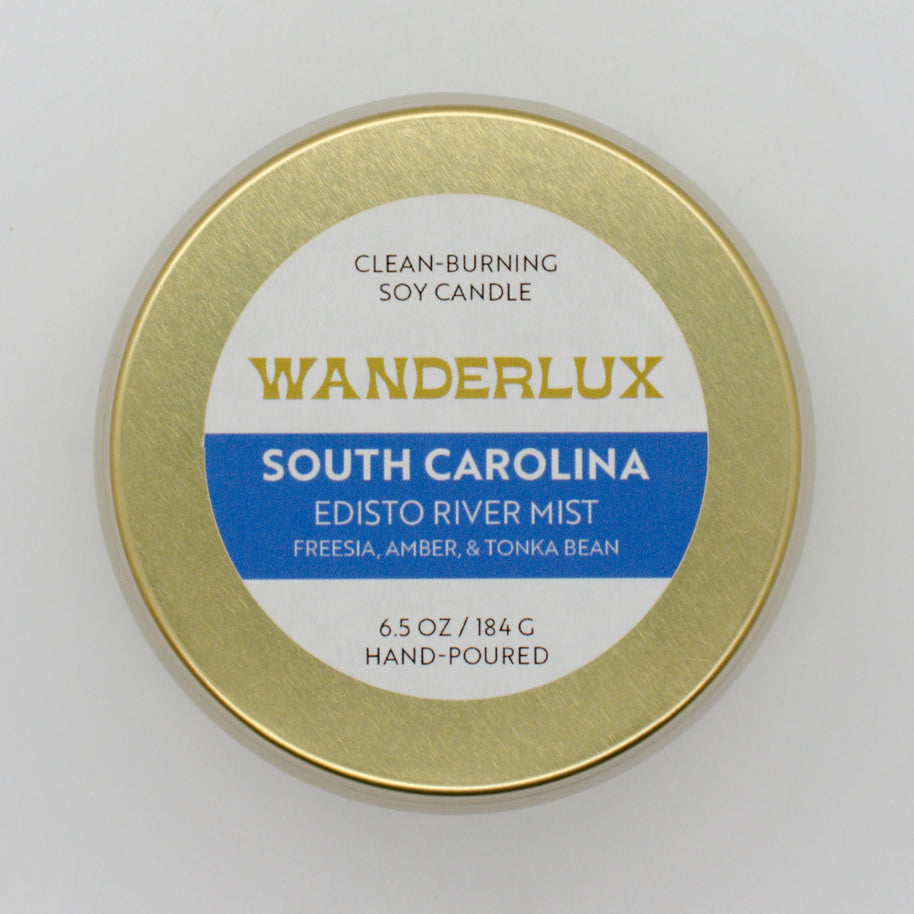 Wanderlux South Carolina Edisto River Mist 6.5 Ounce Soy Candle