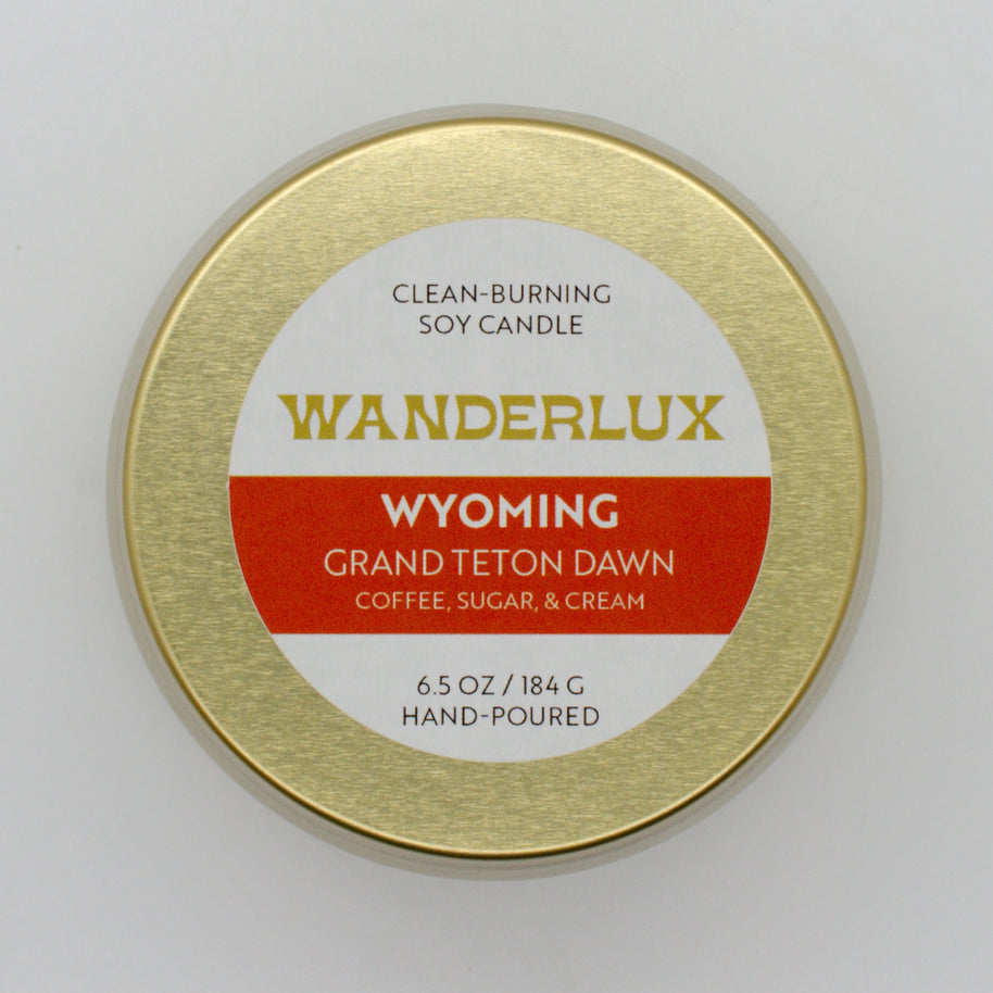 Wanderlux Wyoming Grand Teton Dawn 6.5 Ounce Soy Candle