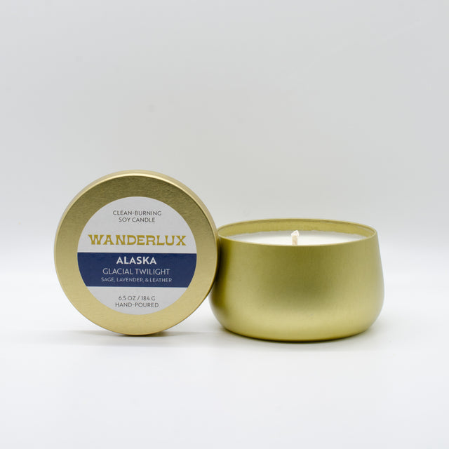 Wanderlux Alaska Glacial Twilight 6.5 Ounce Soy Candle