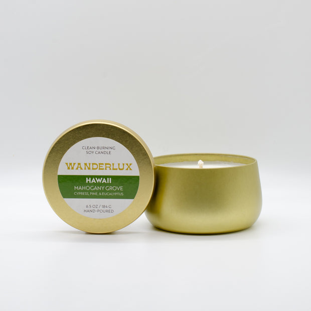 Wanderlux Hawaii Mahogany Grove 6.5 Ounce Soy Candle