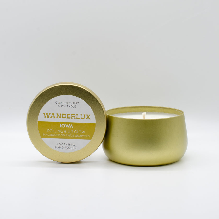 Wanderlux Iowa Rolling Hills Glow 6.5 Ounce Soy Candle