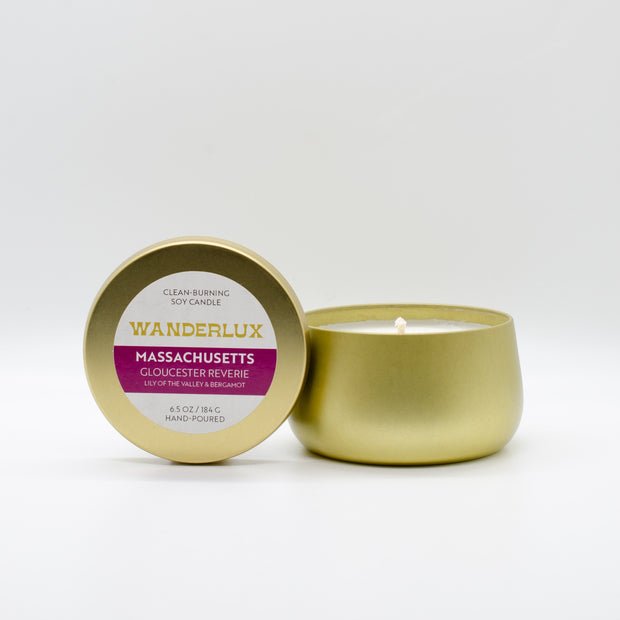 Wanderlux Massachusetts Gloucester Reverie 6.5 Ounce Soy Candle
