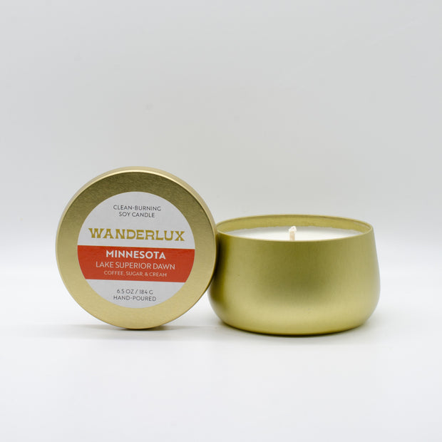 Wanderlux Minnesota Lake Superior Dawn 6.5 Ounce Soy Candle