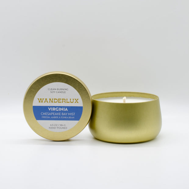 Wanderlux Virginia Chesapeake Bay Mist 6.5 Ounce Soy Candle