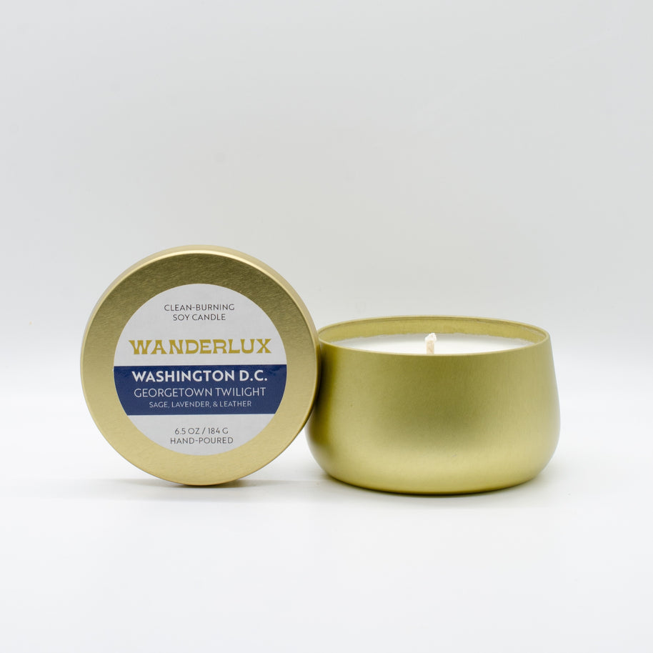 Wanderlux Washington D.C. Georgetown Twilight 6.5 Ounce Soy Candle