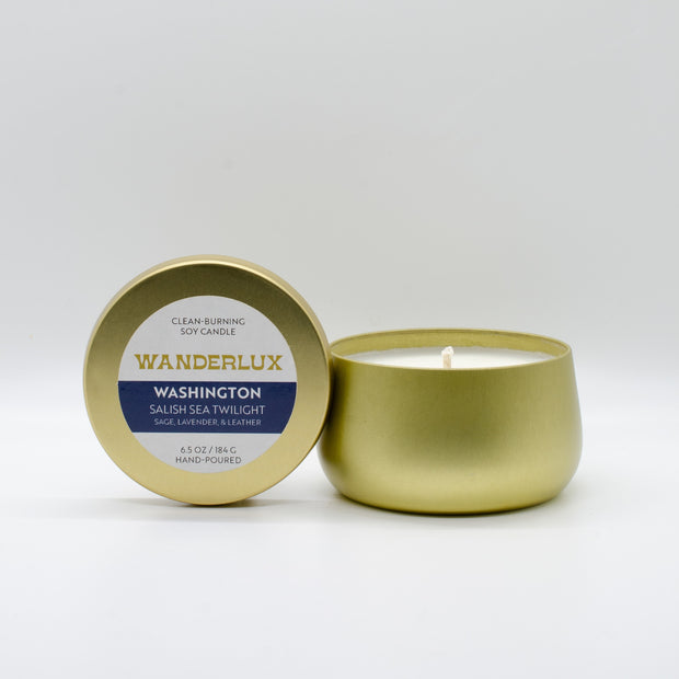 Wanderlux Washington Salish Sea Twilight 6.5 Ounce Soy Candle