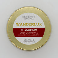 Wanderlux Wisconsin Cozy Cabin Spice 6.5 Ounce Soy Candle