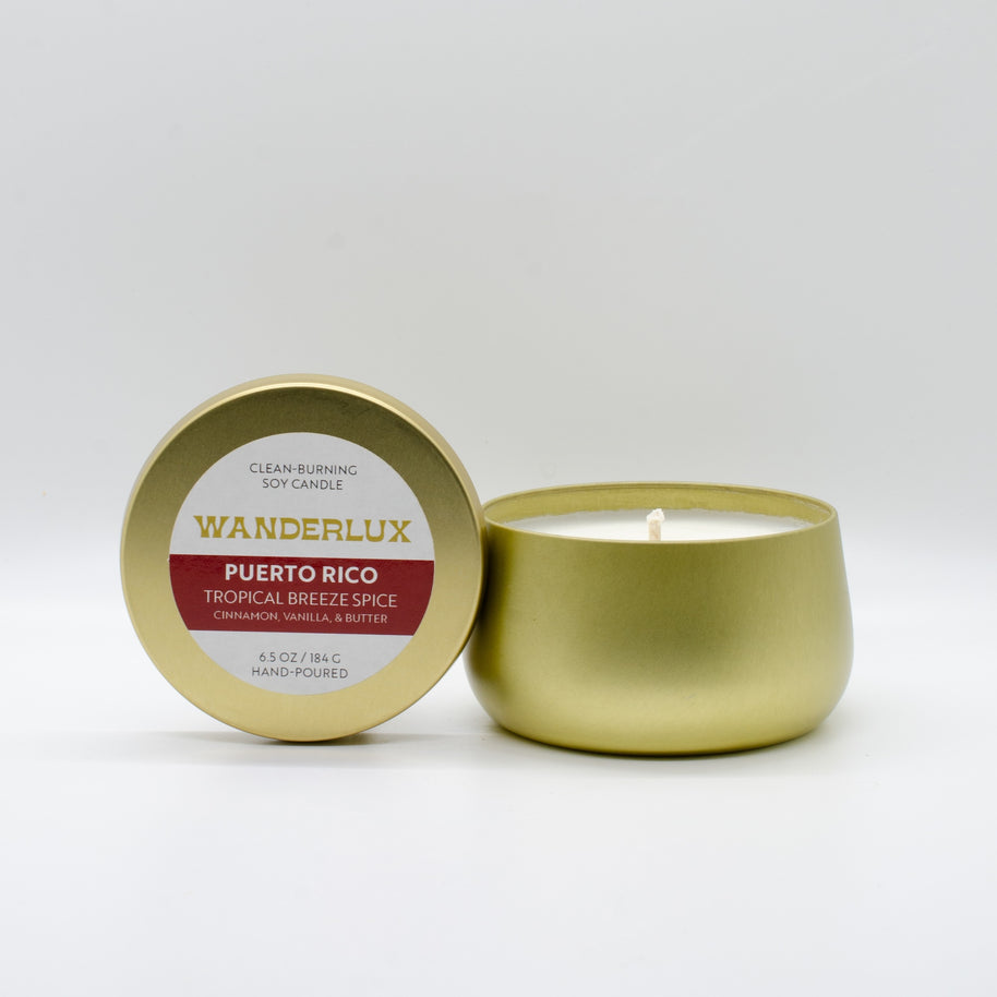 Wanderlux Puerto Rico Tropical Breeze Spice 6.5 Ounce Soy Candle