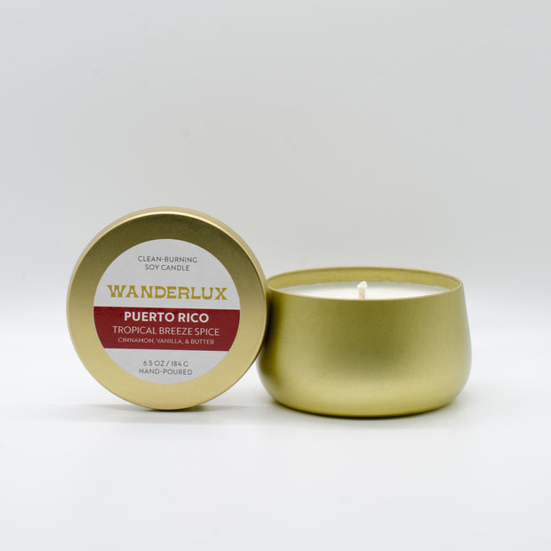 Wanderlux Puerto Rico Tropical Breeze Spice 6.5 Ounce Soy Candle